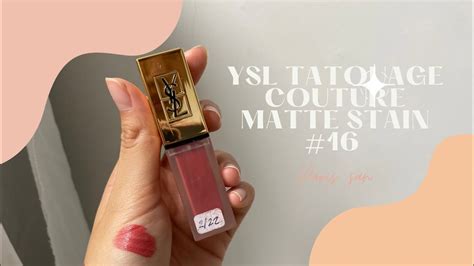 รีวิว + ทดสอบความติดทน ลิปสติก YSL tatouage couture 16